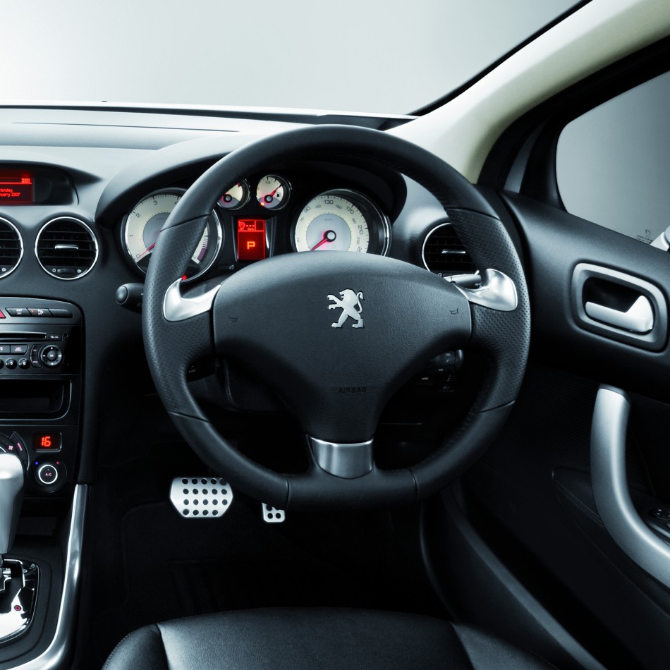 Leather wrapped steering wheel