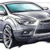 First sketch of production Mitsubishi Compact Crossover based on the Concept-cX