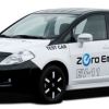 Nissan exhibits EV system in a Nissan Latio
