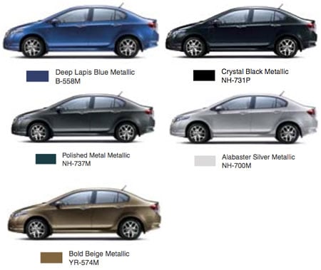 Different colours of honda city car #5