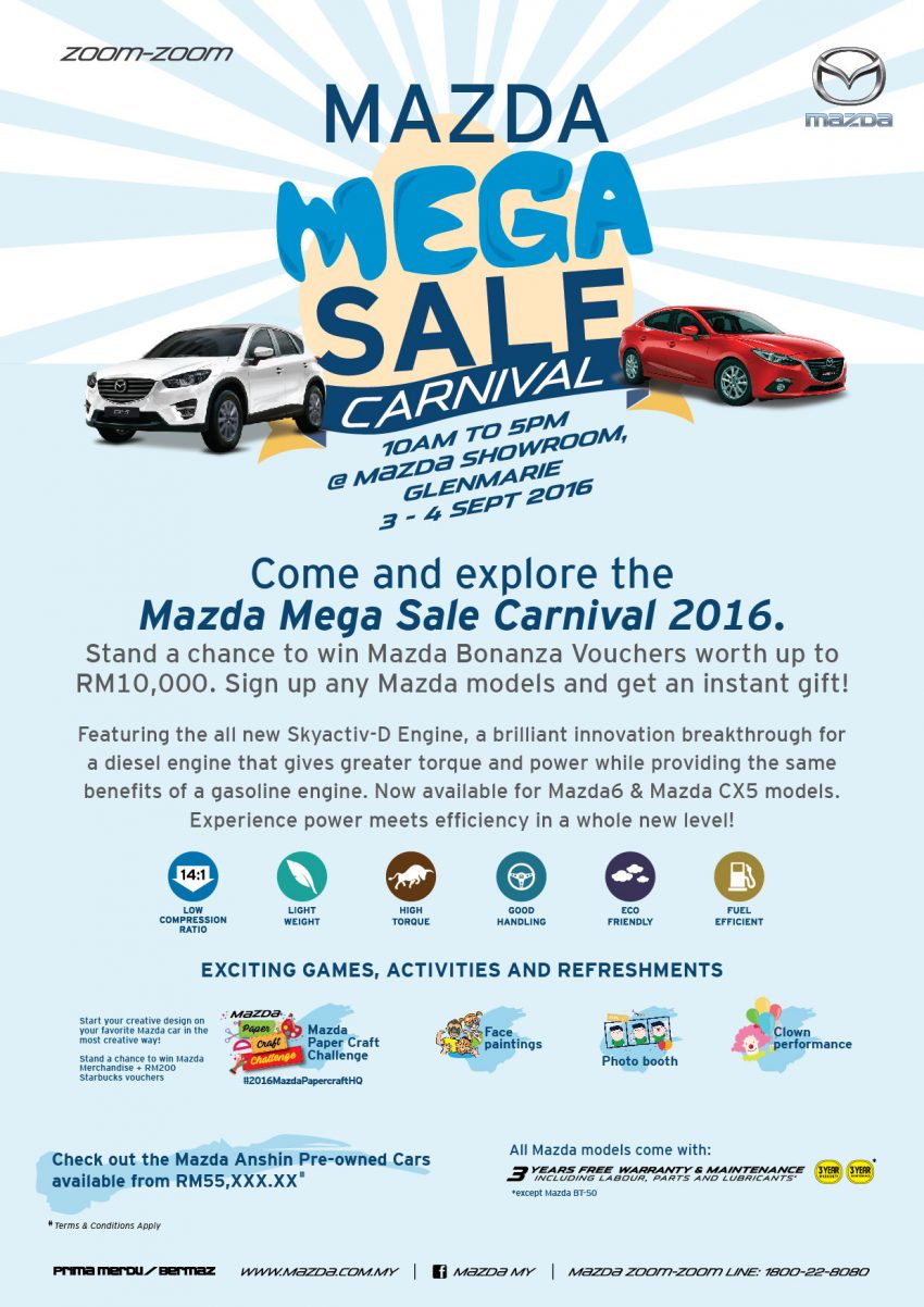 Mazda促销嘉年华，赢取RM10k礼券，订车即获赠品！ 5197
