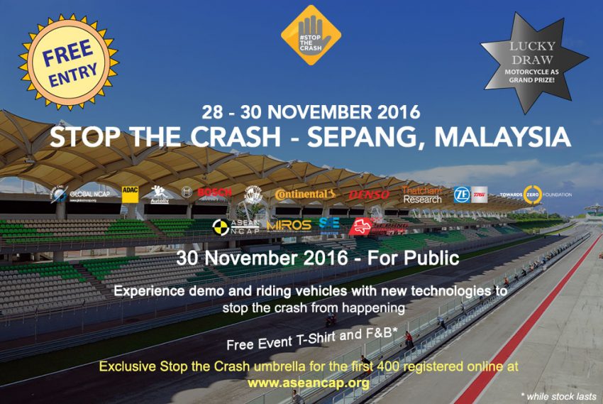 ASEAN NCAP 月尾举办 Stop the Crash 道路安全醒觉运动，雪邦赛车场示范各种现代汽车安全科技操作与重要性。 10911