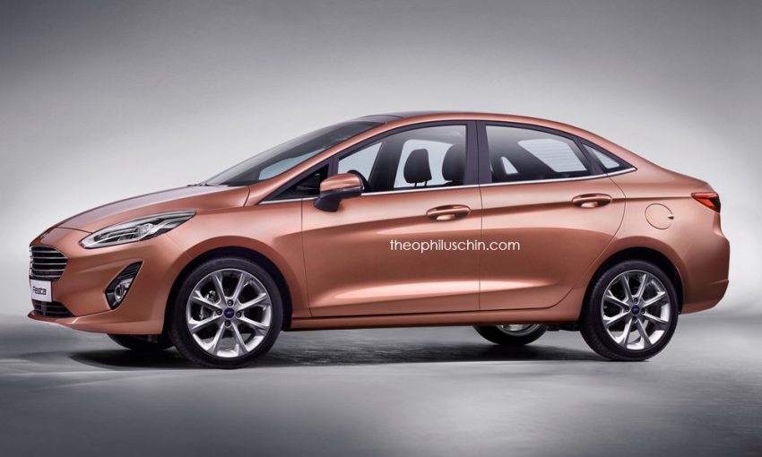 本地 PS 达人出手，绘制全新 Ford Fiesta Sedan 构想图。 15622