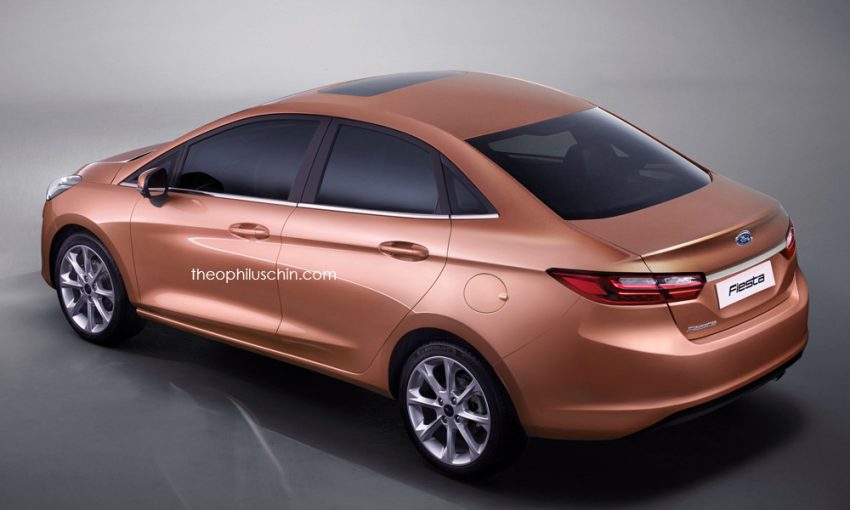 本地 PS 达人出手，绘制全新 Ford Fiesta Sedan 构想图。 15621