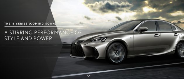 官网释出预告照，小改款 Lexus IS 近日内即将本地上市。