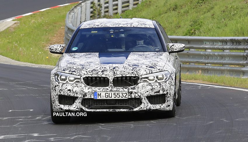 全新 BMW M5 开上纽柏林测试，零百加速将低于3.5秒。 29975