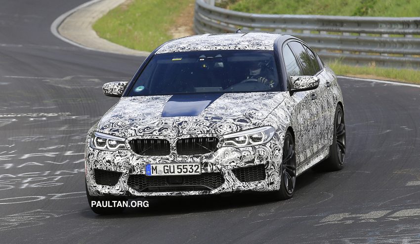 全新 BMW M5 开上纽柏林测试，零百加速将低于3.5秒。 29976