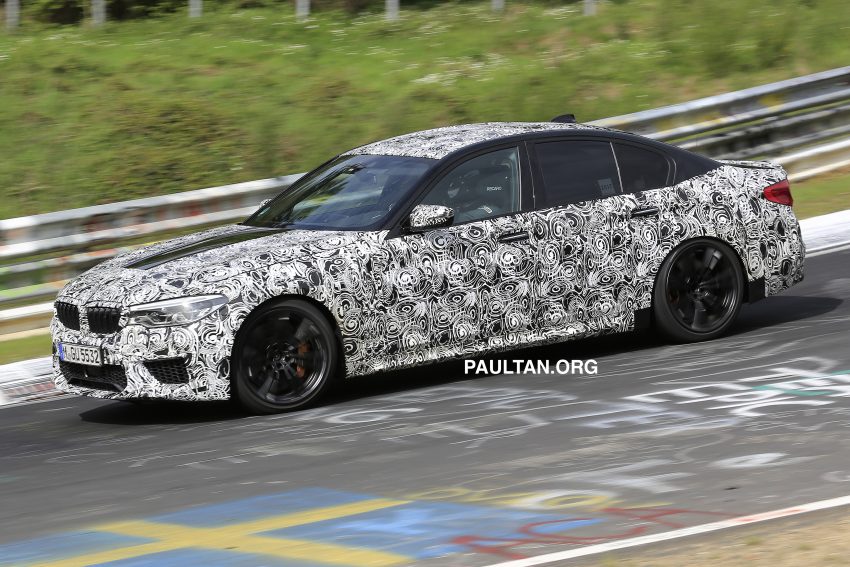 全新 BMW M5 开上纽柏林测试，零百加速将低于3.5秒。 29989