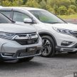 汽车图集：Honda CR-V 四代和五代新旧车型外观对比。