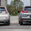 汽车图集：Honda CR-V 四代和五代新旧车型外观对比。