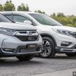 汽车图集：Honda CR-V 四代和五代新旧车型外观对比。