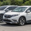 汽车图集：Honda CR-V 四代和五代新旧车型外观对比。