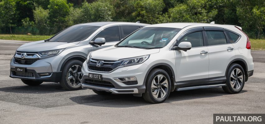 汽车图集：Honda CR-V 四代和五代新旧车型外观对比。 33070