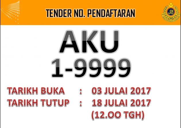 AKU 车牌公开竞标，AKU 8055 料成霹州最值钱号码。