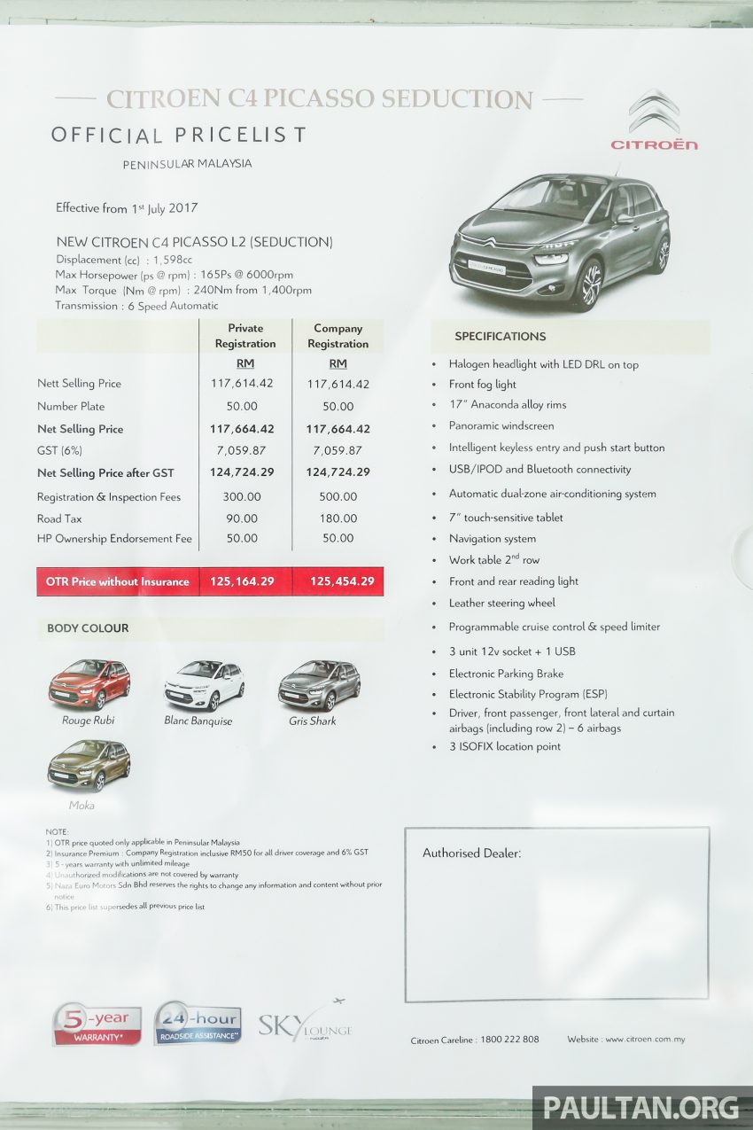 Citroen C4 Picasso L2 Seduction 悄悄面市, 售RM 125K! 39447