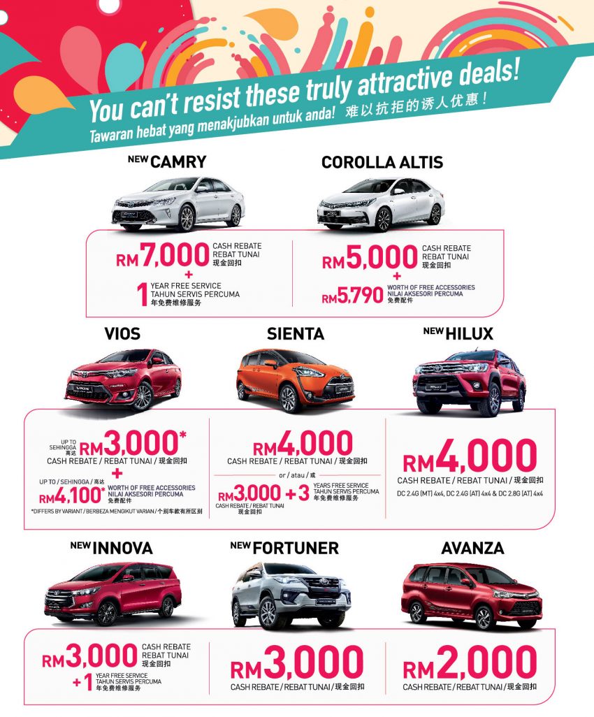 Toyota RM1,000,000 Bonanza 促销活动，买车即有机会赢取总价值高达100万令吉的奖品，包括 Camry 2.5 Hybrid！ 44239