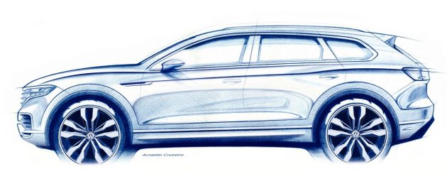 原厂发布设计草图，全新 Volkswagen Touareg 下月面世