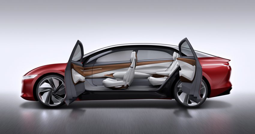 Volkswagen I.D. Vizzion 概念车亮相日内瓦车展，没有方向盘、完全不需要司机的纯电动旗舰房车，2022年实现量产 60631