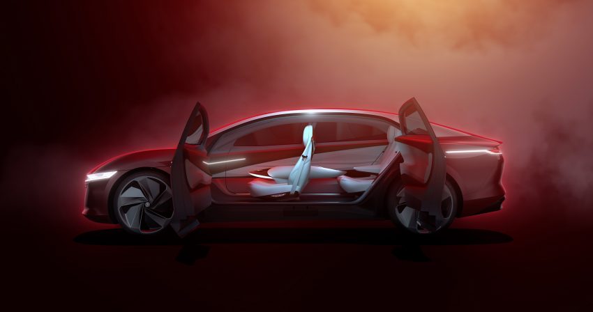 Volkswagen I.D. Vizzion 概念车亮相日内瓦车展，没有方向盘、完全不需要司机的纯电动旗舰房车，2022年实现量产 60634