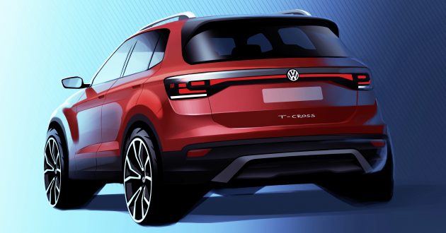 Volkswagen T-Cross 量产版草绘图曝光，预计10月发表