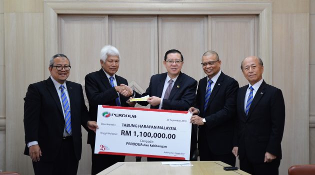Perodua 捐献110万令吉予大马希望基金，协助减轻国债