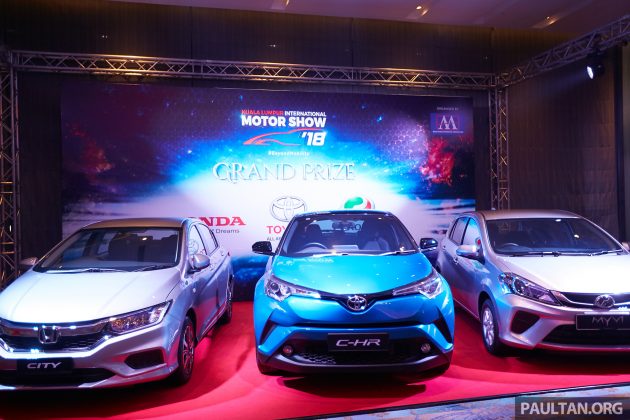 吉隆坡国际车展(KLIMS)停办五年后今年终复办, 购票入场者有机会赢取Toyota C-HR、Honda City或Perodua Myvi