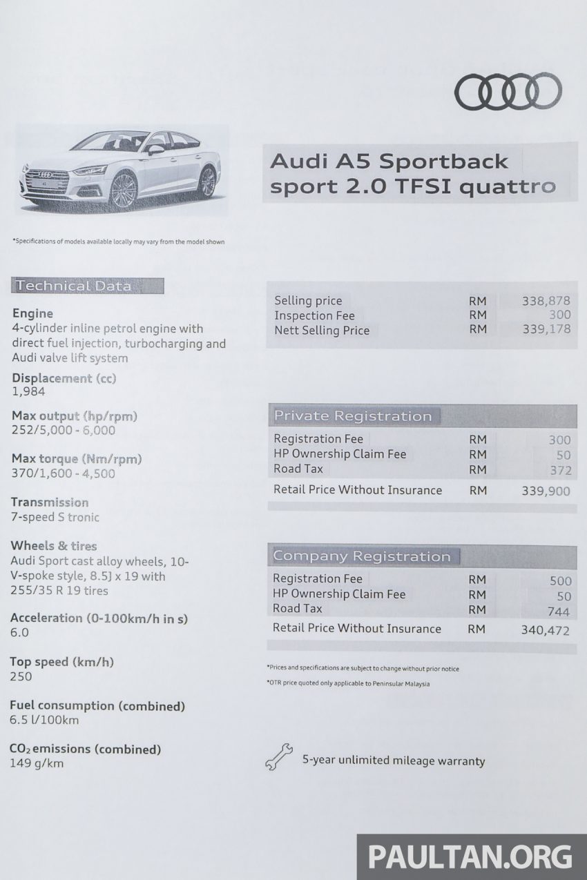 全新二代 Audi A5 即将登陆大马，单一等级售价34万令吉 91464