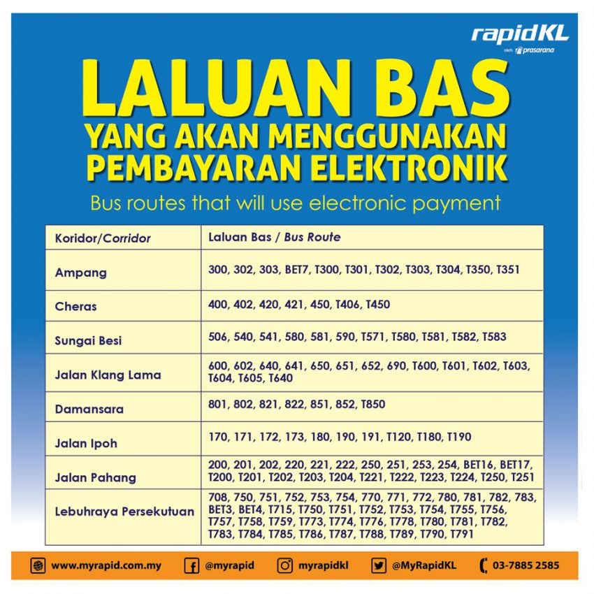 RapidKL 巴士本月15日起停收现金，需以无现金方式付款 92540
