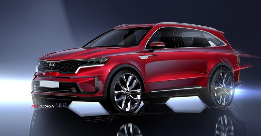 官方设计草图释出，全新 2021 Kia Sorento 内装造型曝光 115975
