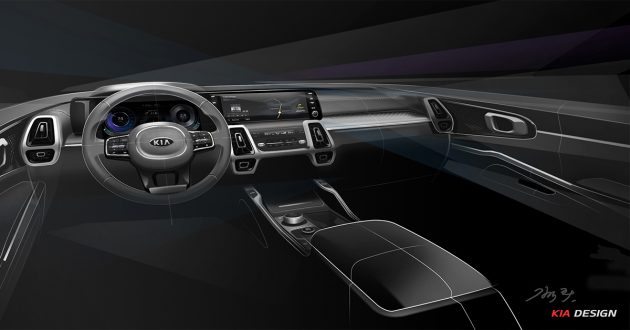 官方设计草图释出，全新 2021 Kia Sorento 内装造型曝光