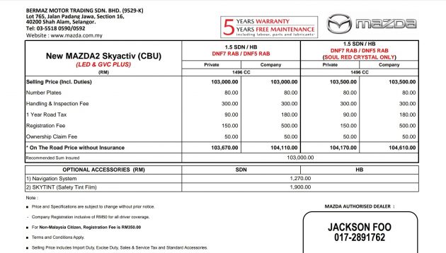 小改款 Mazda 2 本地价格提前曝光，竟然要价超过10万！