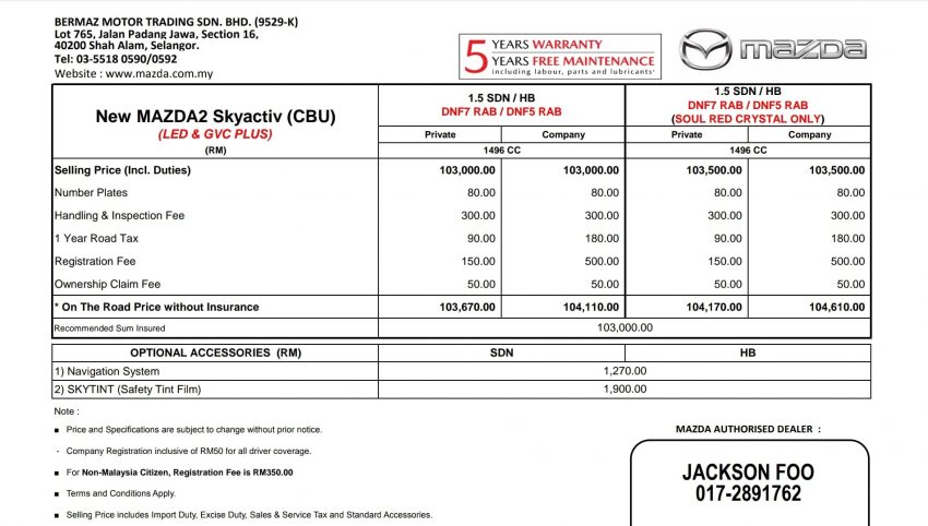 小改款 Mazda 2 本地价格提前曝光，竟然要价超过10万！ 117671