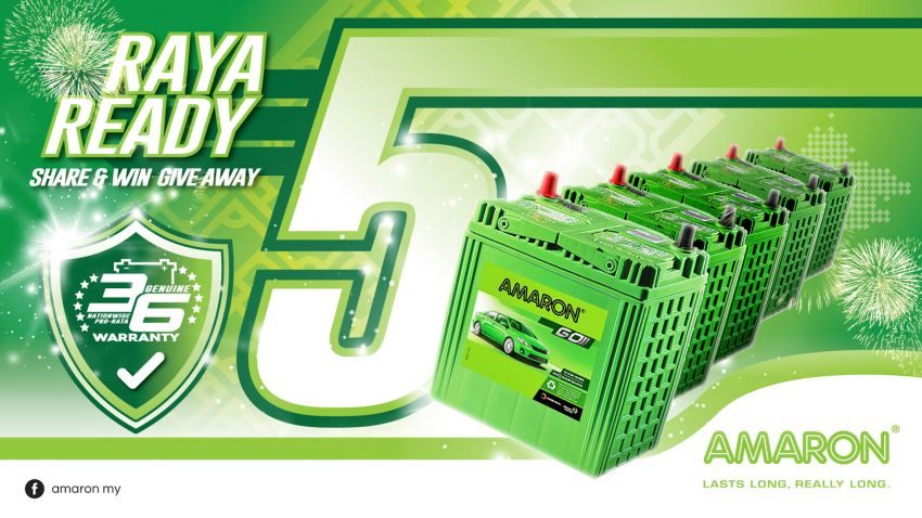 商业资讯: 参加 Amaron 36 Raya-Ready Share & Win 竞赛, 赢取高达5个免费的汽车电池, 即刻前往Facebook参与! 120600