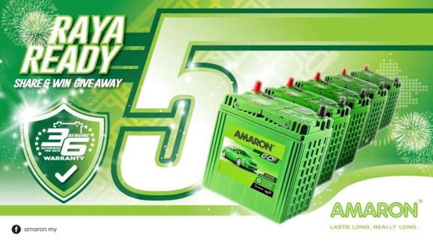 商业资讯: 参加 Amaron 36 Raya-Ready Share & Win 竞赛, 赢取高达5个免费的汽车电池, 即刻前往Facebook参与! 120601