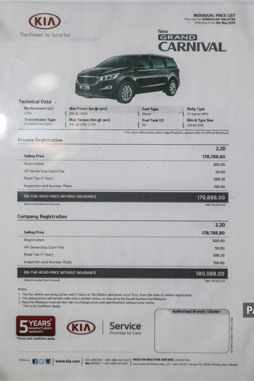 2020 Kia Grand Carnival 亮相，11人座布局，售RM180k 121959