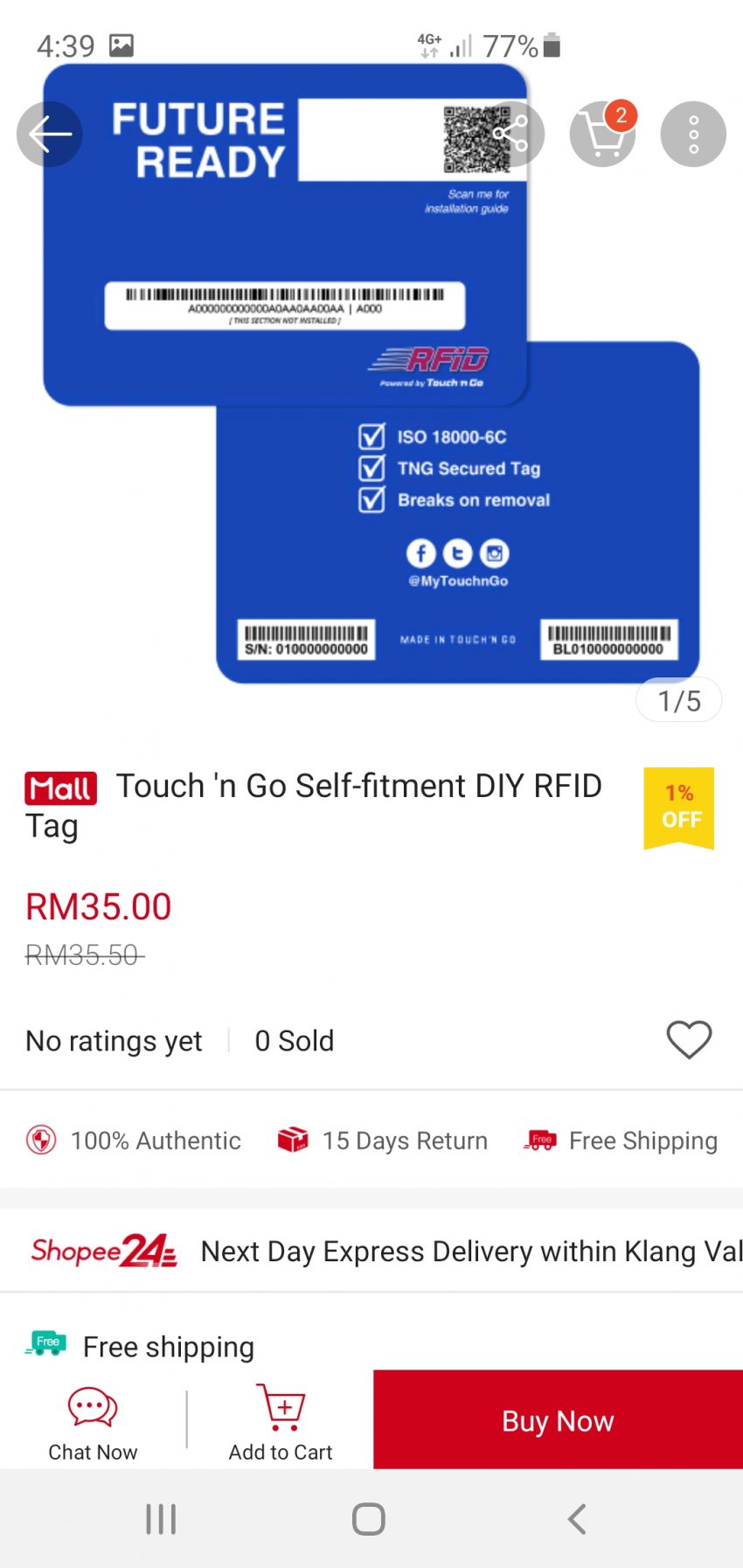Touch ‘n Go RFID 贴纸如今可从 Lazada 与 Shopee 购买 121770