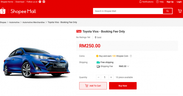 Toyota 宣布于 Shopee 与 Lazada 平台开设旗舰新车网店