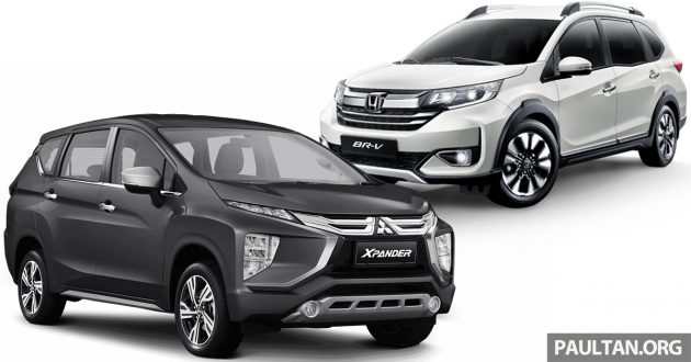 Mitsubishi Xpander vs Honda BR-V, 两者尺寸与规格比较