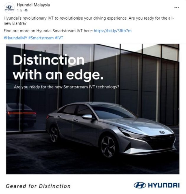 即将在本地上市的全新七代 Hyundai Elantra 确定将搭载 1.6L SmartStream NA 引擎，以及八速 iVT 无级式变速箱