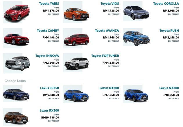Toyota 推出 Kinto One 汽车合约租凭服务, 2或3年合约, 每月缴付固定费用即可坐拥新车, 保养消耗品与保险路税全包