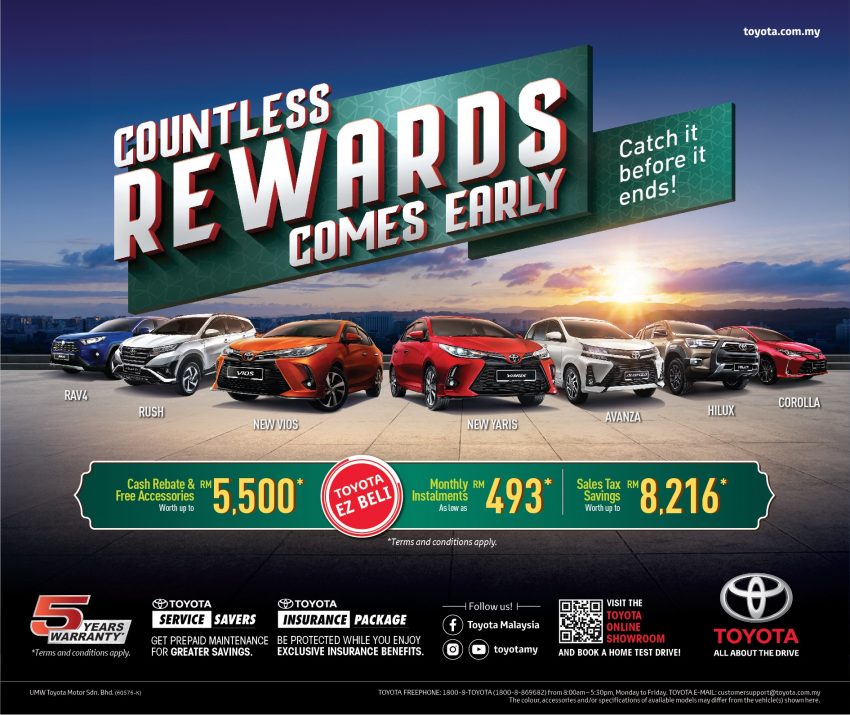 商业资讯: “Drive Toyota for Raya” 促销活动开跑! 以优惠方式入手一辆全新 Toyota , 享有现金回扣+原厂免费配件 148393