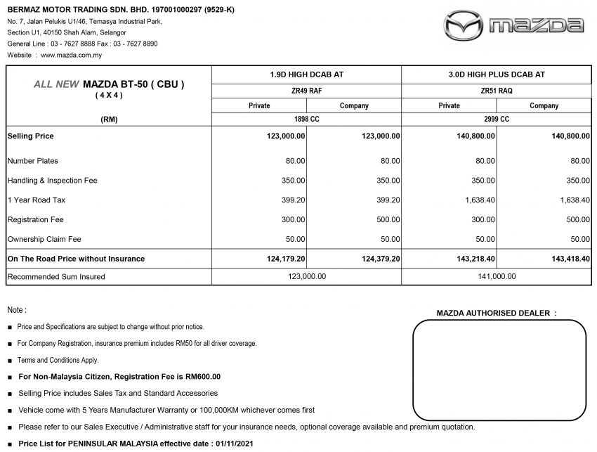 2022 Mazda BT-50 本地实拍！五个等级，售价RM124k起 167835