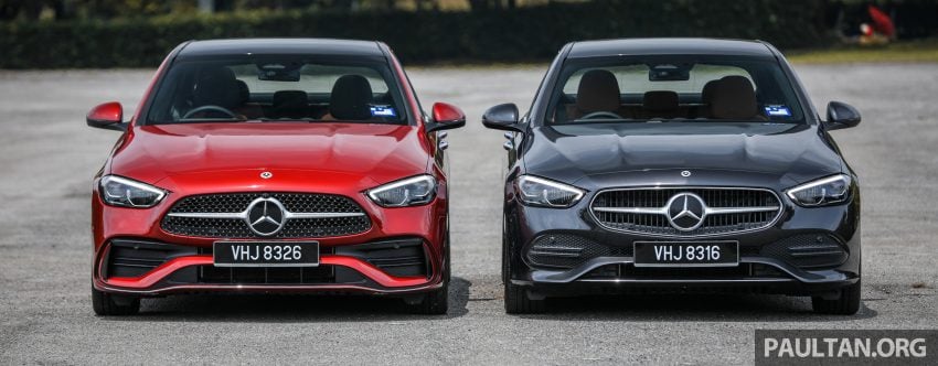 完整对比图集: W206 Mercedes-Benz C 200 Avantgarde vs C 300 AMG Line 进口版新车实拍, 售价28.8万与33万 178935