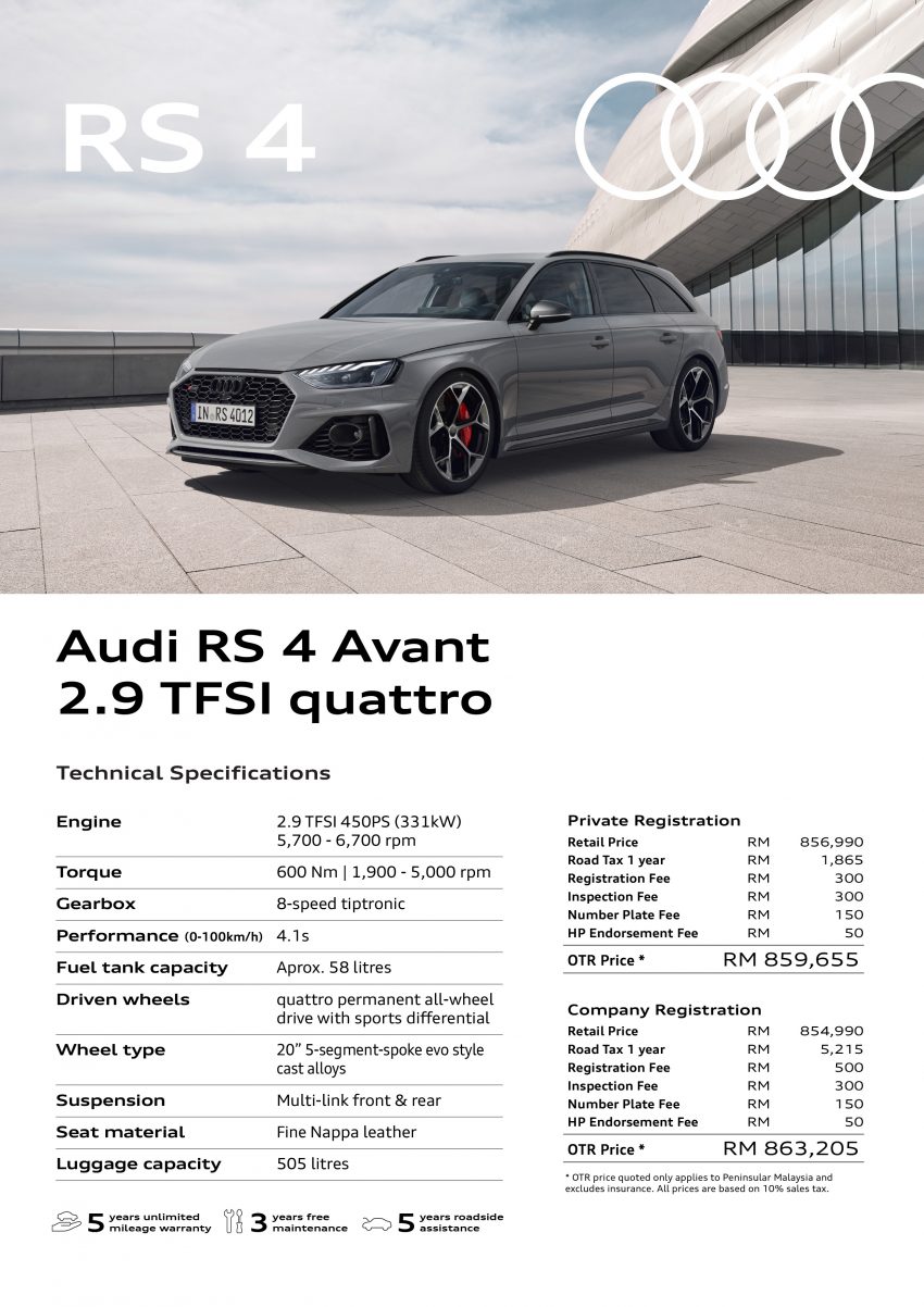 2022 Audi RS4 本地开卖！配备有所调整，售RM860k起 189434