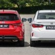 新车对比图集: Honda City 1.5 V vs City Hatchback 1.5 RS e:HEV, 传统四门对比五门掀背, Hybrid对比传统引擎