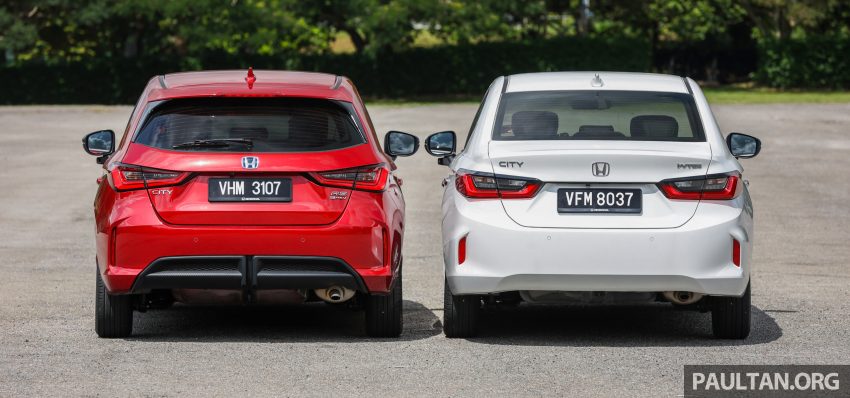 新车对比图集: Honda City 1.5 V vs City Hatchback 1.5 RS e:HEV, 传统四门对比五门掀背, Hybrid对比传统引擎 190063