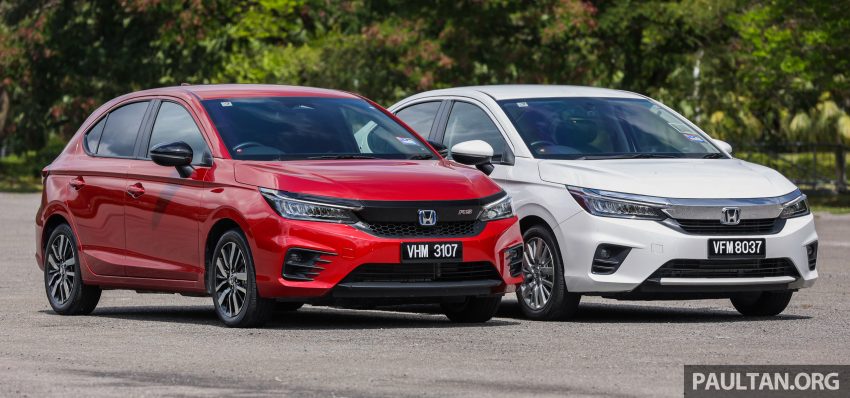 新车对比图集: Honda City 1.5 V vs City Hatchback 1.5 RS e:HEV, 传统四门对比五门掀背, Hybrid对比传统引擎 190054