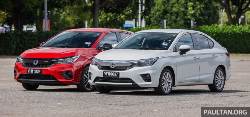 新车对比图集: Honda City 1.5 V vs City Hatchback 1.5 RS e:HEV, 传统四门对比五门掀背, Hybrid对比传统引擎 190055