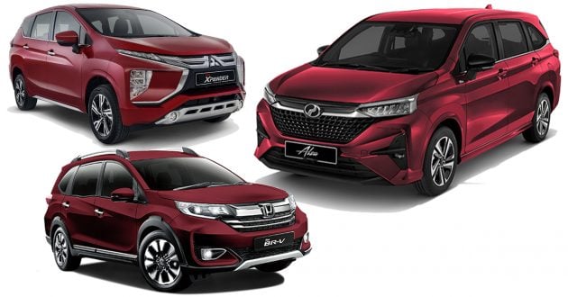 Perodua Alza vs Mitsubishi Xpander vs Honda BR-V, 三款入门级七人座MPV新车首5年/10万公里原厂保养开销对比