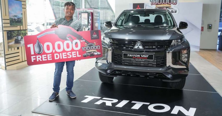 本地累积销量创里程碑, 第10万名 Mitsubishi Triton 皮卡车主获原厂赠送可行驶10万公里, 价值2.7万令吉的柴油礼券 193949